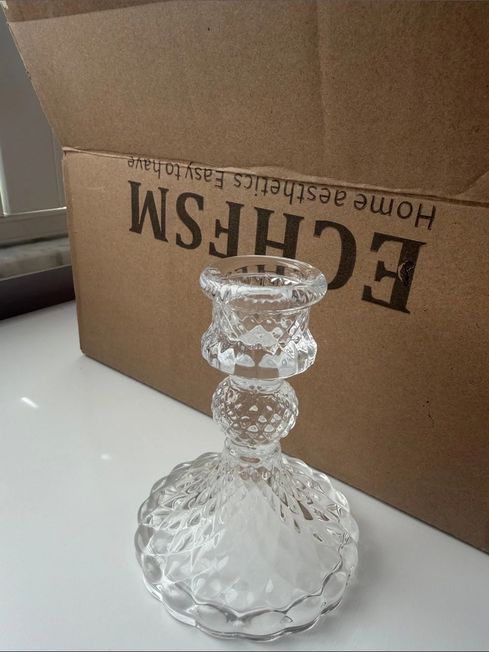 Glass Taper Candle Holder